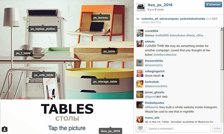 ikea tables instagram - Comment les marques utilisent Instagram : le web de l'image ?