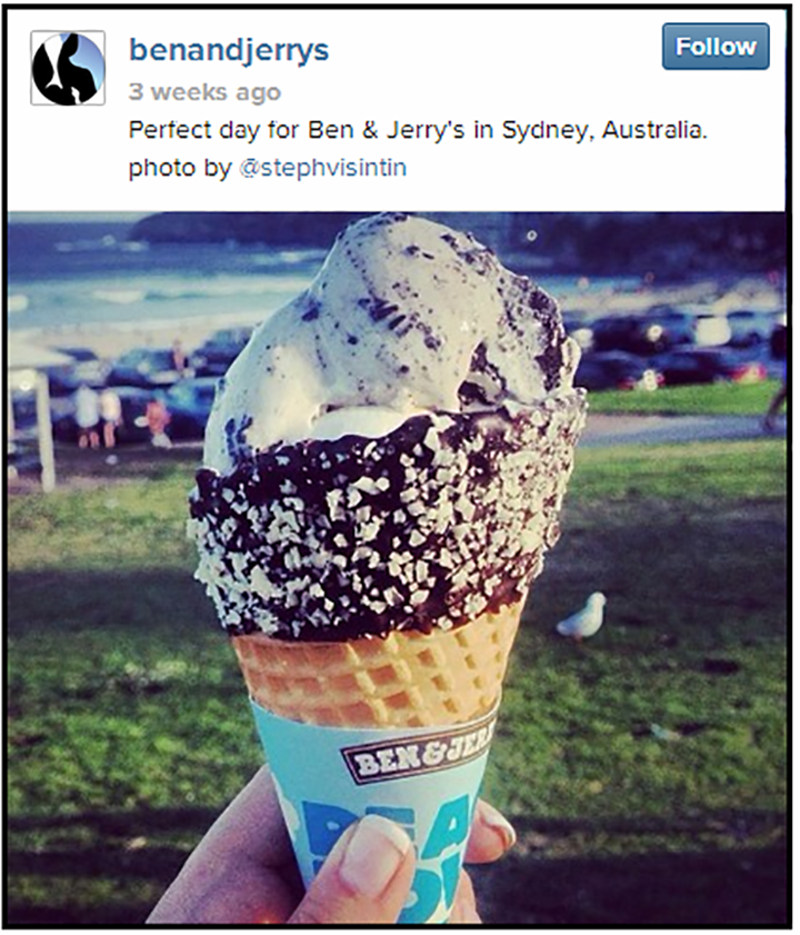 ugc ben and jerrys - Comment les marques utilisent Instagram : le web de l'image ?