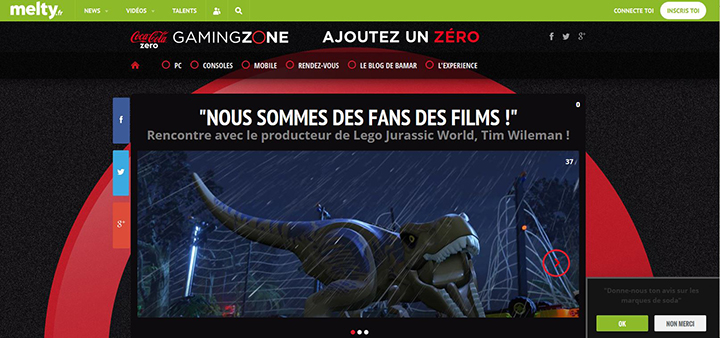 coca cola zone melty - Native Advertising : le nouveau pop-up