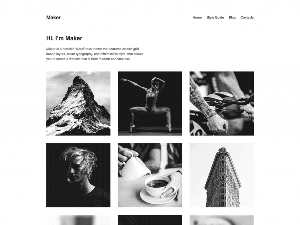 Maker 1024x768 - Une sélection de thèmes wordpress gratuits pour créer simplement vos portfolios