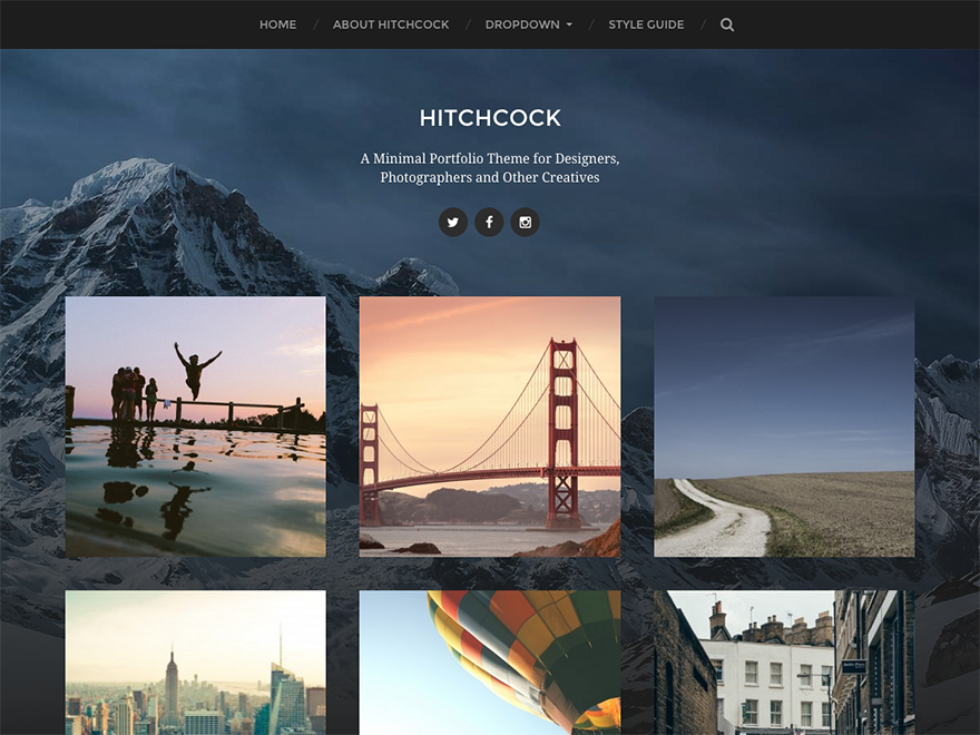 hitchcock - Une sélection de thèmes wordpress gratuits pour créer simplement vos portfolios