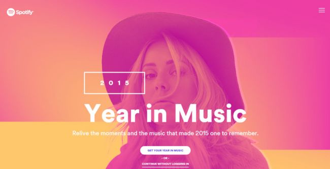 spotify - Web design : les tendances à suivre en 2018