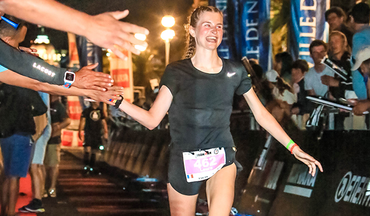 ironman arrivee laura yoann rochette - Laura, promo 2019, deuxième place 18-24 ans lors de la course Ironman de Nice